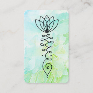 Tarjeta De Visita *~* Flor de flores de yoga florales de Peony Reiki