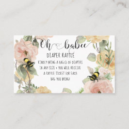 Tarjeta De Visita Flor de flores Oh Babee Bumblebee Diaper Raffle