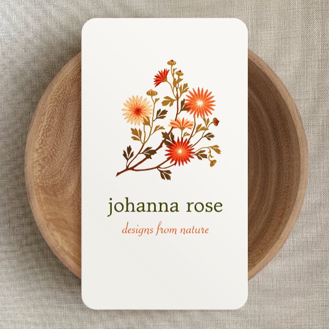 Tarjeta De Visita Flor de flores silvestres cúrcuta retro (Subido por el creador)