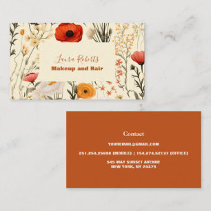 Tarjeta De Visita Flor de flores silvestres moderna y elegante