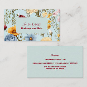 Tarjeta De Visita Flor de flores silvestres moderna y elegante