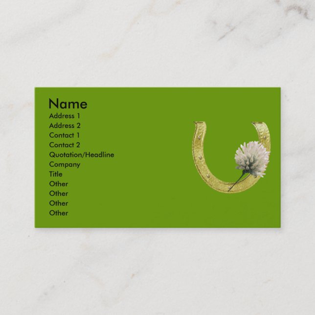 Tarjeta De Visita Flor de herradura del trébol (Anverso)