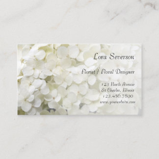 Tarjeta De Visita Flor de hidrangea blanca