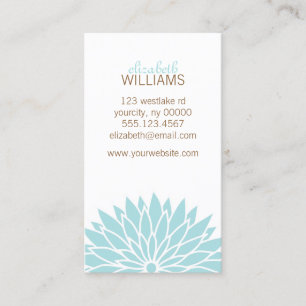 Tarjeta De Visita Flor de la aguamarina
