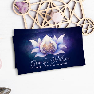 Tarjeta De Visita Flor de la vida en flor de loto - Flujo Cósmico