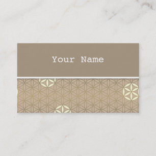 Tarjeta De Visita Flor de la vida - modelo inconsútil - beige azul