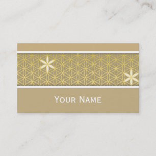 Tarjeta De Visita Flor de la vida - modelo inconsútil - de oro