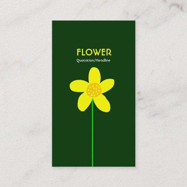 Tarjeta De Visita Flor De Largo Plazo II - Verde Dk (Anverso)
