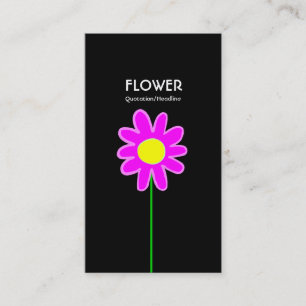 Tarjeta De Visita Flor de largo tamaño III - Negro