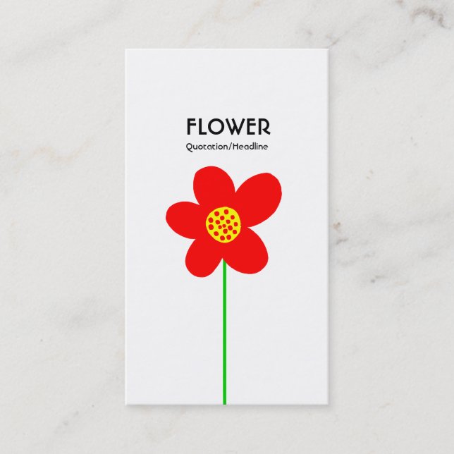 Tarjeta De Visita Flor de largo tamaño IV - Blanco (Anverso)