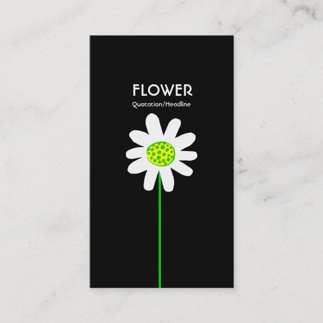 Tarjeta De Visita Flor de largo tamaño - Negro (Anverso)