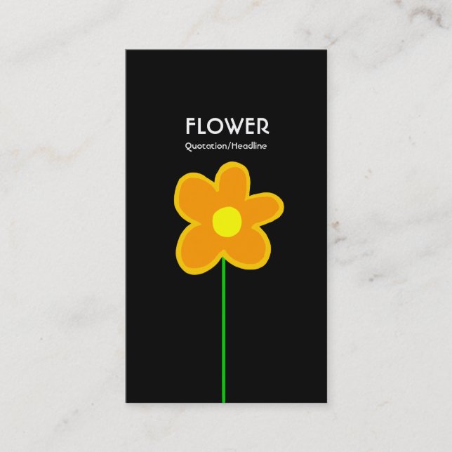 Tarjeta De Visita Flor de largo tamaño V - Negro (Anverso)