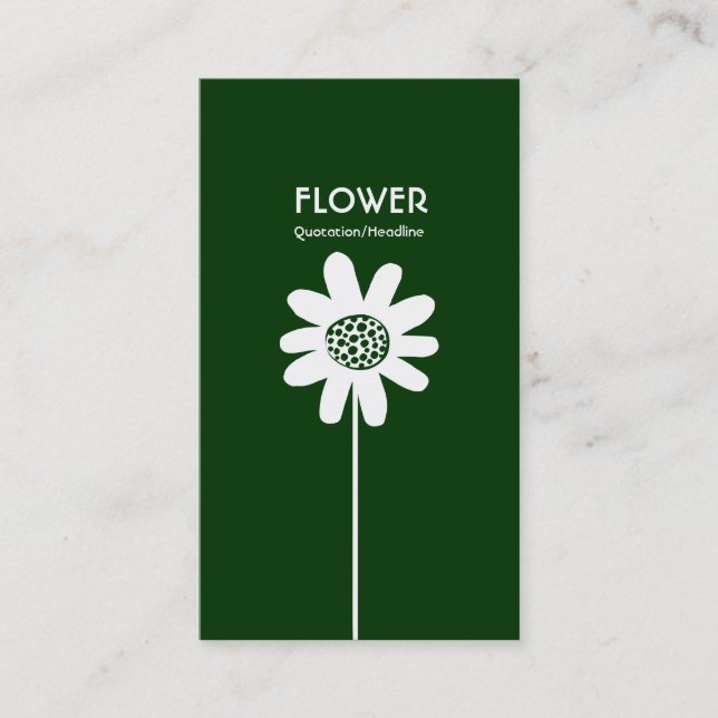 Tarjeta De Visita Flor de largo tamaño VI - Verde Dk (Anverso)
