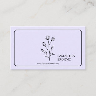 Tarjeta De Visita Flor de Lavanda Morada Enmarcada