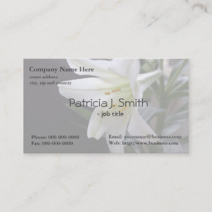 Tarjeta De Visita Flor de lirio blanco elegante y bonito