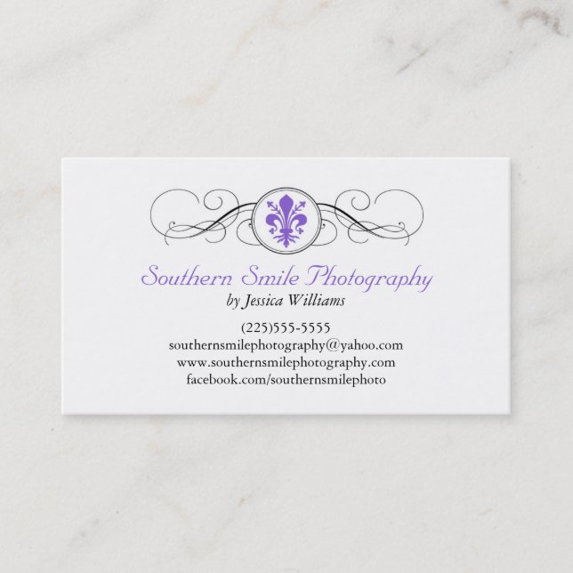 Tarjeta De Visita Flor de lis de lujo (Anverso)