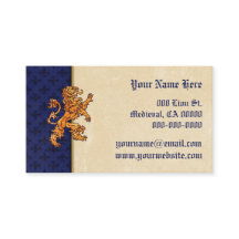 Flor de lis medieval del azul del león del oro