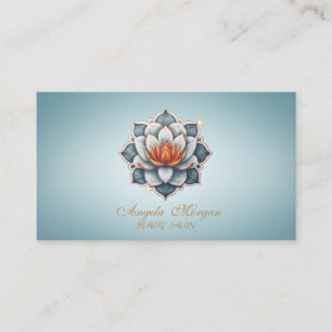 Tarjeta De Visita Flor de Loto Azul Profesional