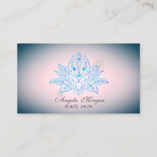Tarjeta De Visita Flor de Loto Azul Profesional