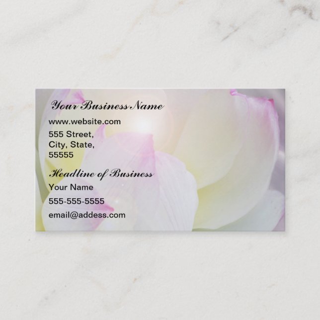 Tarjeta De Visita Flor de loto blanco (Anverso)