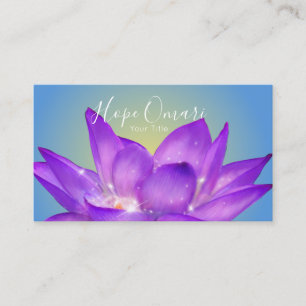 Tarjeta De Visita Flor de Loto de Acuarela Morado Violeta