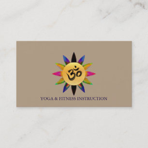 Tarjeta De Visita Flor de Loto Elegante Logo "OM" Yoga