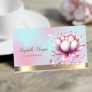 Tarjeta De Visita Flor de Loto Estilosa Holográfica