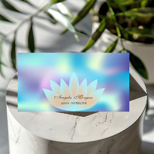 Tarjeta De Visita Flor de Loto Holográfica Profesional Elegante