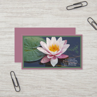 Tarjeta De Visita "FLOR DE LOTO ROSA PÁLIDO" Lienzo Premium (Brillo)