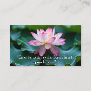 Tarjeta De Visita Flor de Loto Rosada Elegante