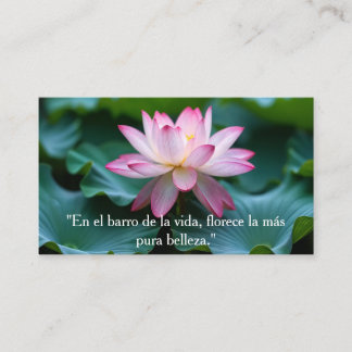 Tarjeta De Visita Flor de Loto Rosada Elegante