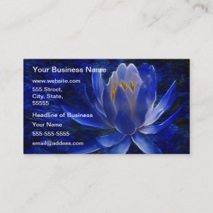 Tarjeta De Visita Flor de Lotus azul