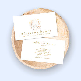 Tarjeta De Visita Flor de Lotus blanca moderna y elegante