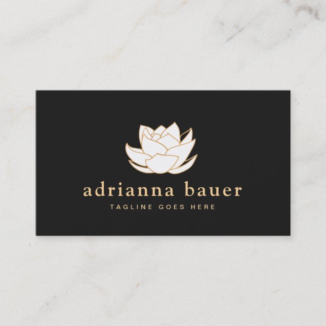 Tarjeta De Visita Flor de Lotus blanco (Anverso)