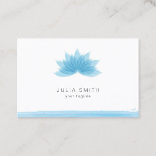 Tarjeta De Visita Flor de Lotus de color azul