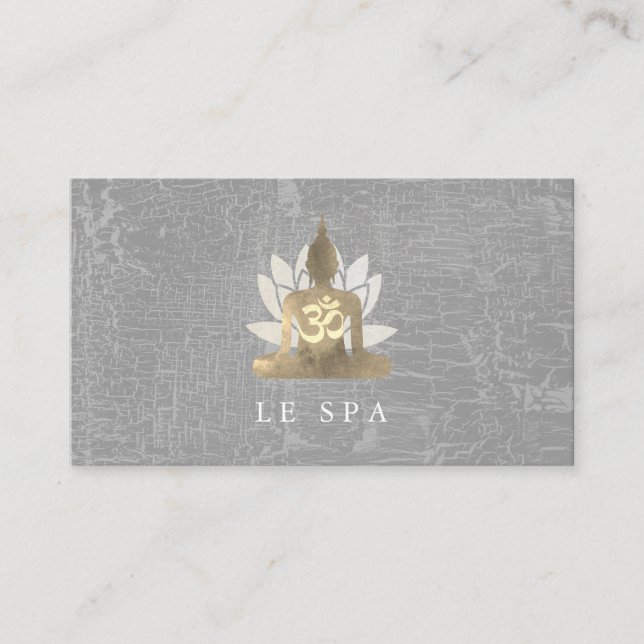 Tarjeta De Visita Flor de Lotus / Gris de mármol | Yoga (Anverso)