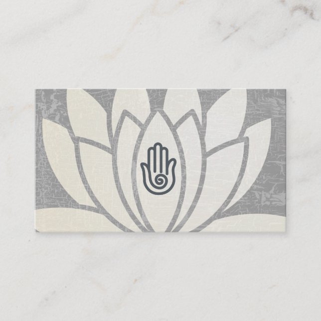 Tarjeta De Visita Flor de Lotus | Mano | Instructor de yoga (Anverso)