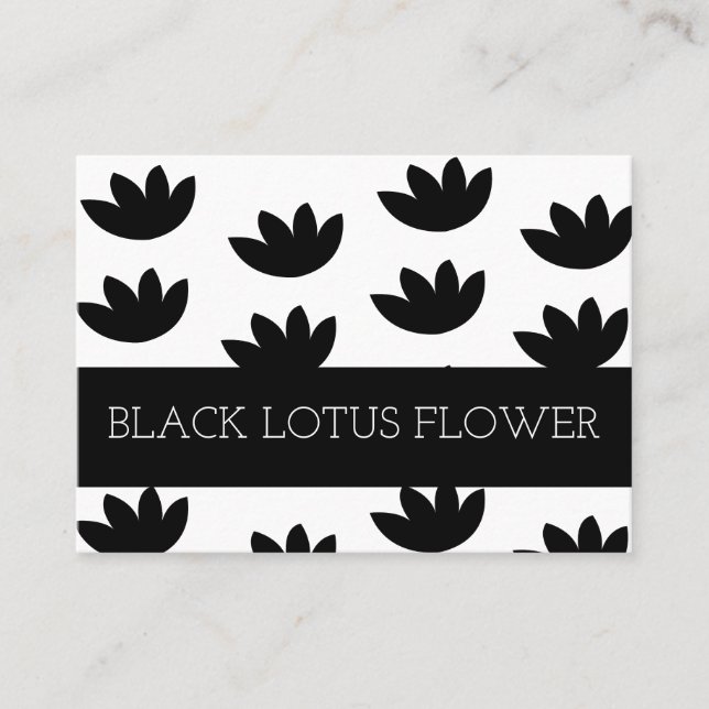 Tarjeta De Visita Flor de Lotus negro (Anverso)