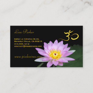 Tarjeta De Visita Flor de Lotus, yoga Om, sanadores