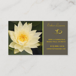 Tarjeta De Visita Flor de Lotus, yoga Om, sanadores