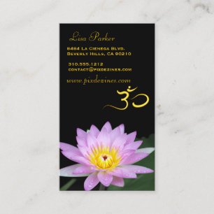Tarjeta De Visita Flor de Lotus, yoga Om, sanadores