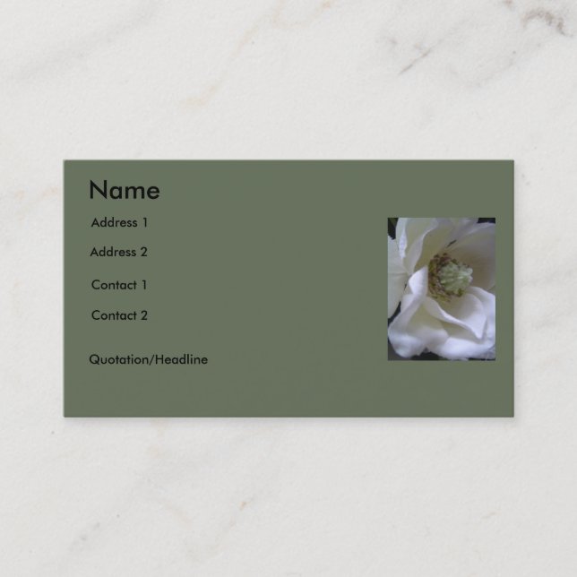 Tarjeta De Visita Flor de Magnolia (Anverso)