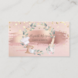 Tarjeta De Visita Flor de Mezclador,Confeti,Hojas,Pincelada