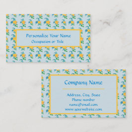 Tarjeta De Visita Flor de Naranja Amarillo Vintage