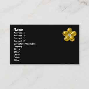 Tarjeta De Visita Flor de oro y diamantes