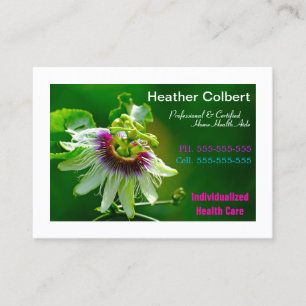 Tarjeta De Visita Flor De Pasión Allí Para Ayudarte A Cuidar
