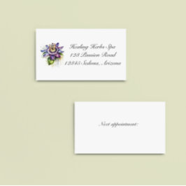 Tarjeta De Visita Flor de pasión púrpura apasionada