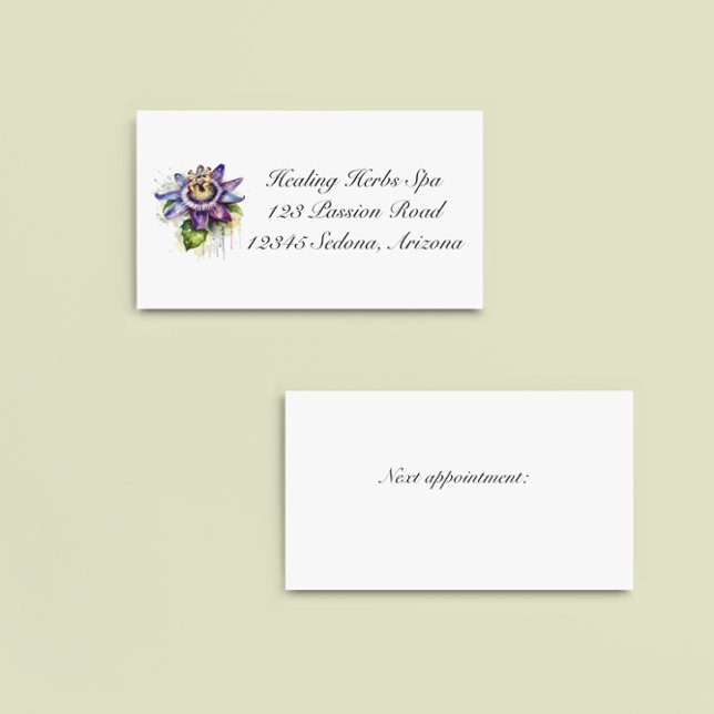 Tarjeta De Visita Flor de pasión púrpura apasionada (Subido por el creador)