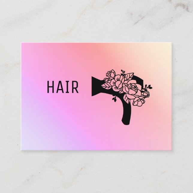 Tarjeta De Visita *~* Flor de pelo de soplo florido Ombre Pastel AP6 (Anverso)