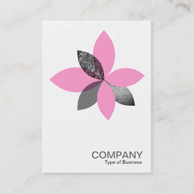Tarjeta De Visita Flor de planta geométrica - rosa (Anverso)